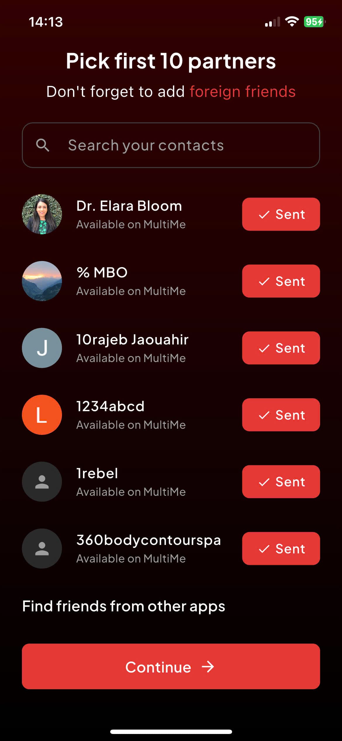 App screens 8